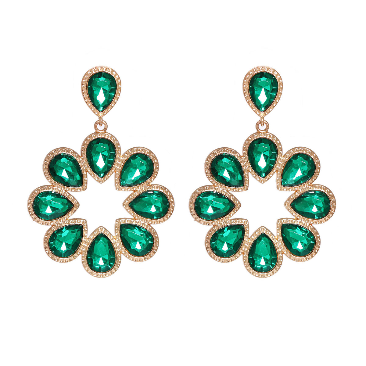 Pendientes de cristal artificial de diamantes